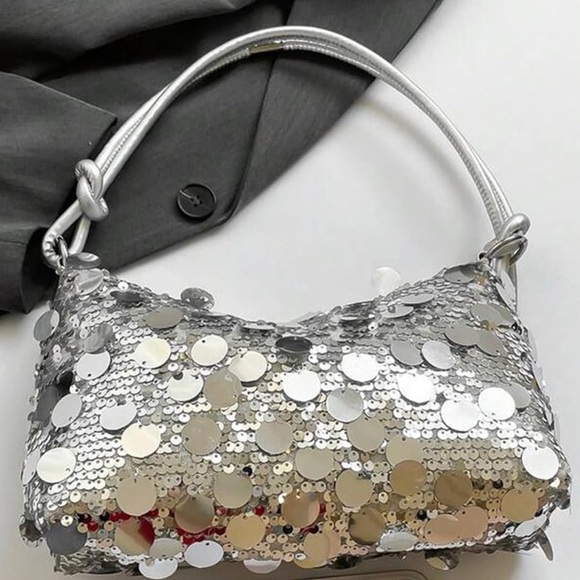 Silver Sequin Handbag - Picture 2 of 6